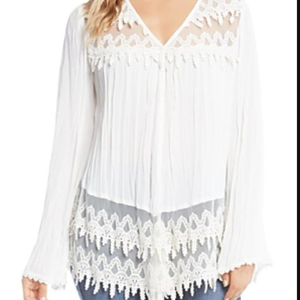 NEW WITH TAGS KAREN‎ KANE Nordstrom Lace Blouse In Off White